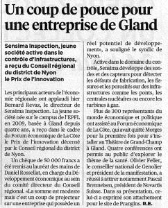 Un coup de pouce pour une entreprise de Gland